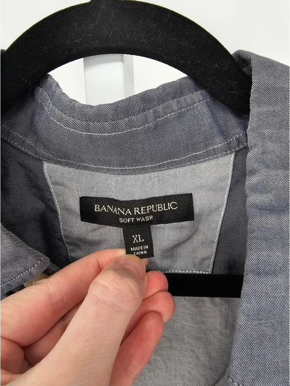 Banana Republic Mens Sz XL Soft Wash Long Sleeve Button Up Dress Shirt Gray